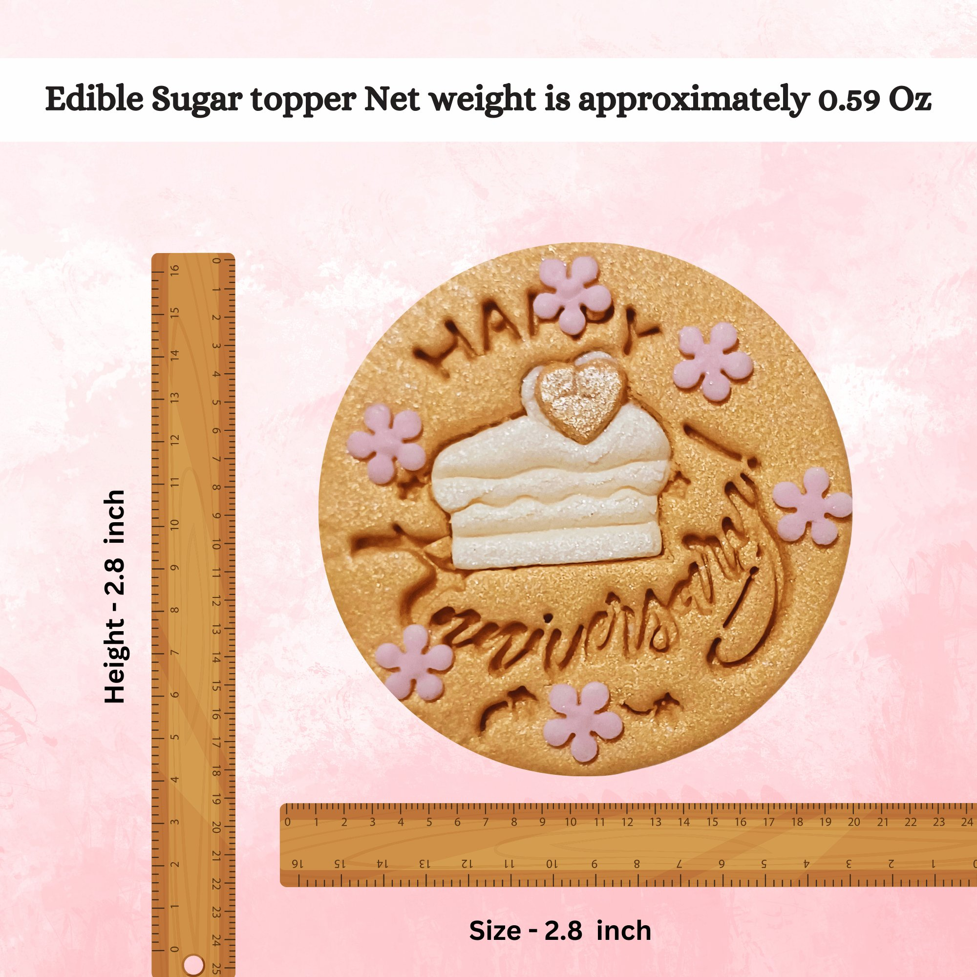 confect happy anniversary toppers for cakes cupcakes cake decorations supplies 100gms ct 12