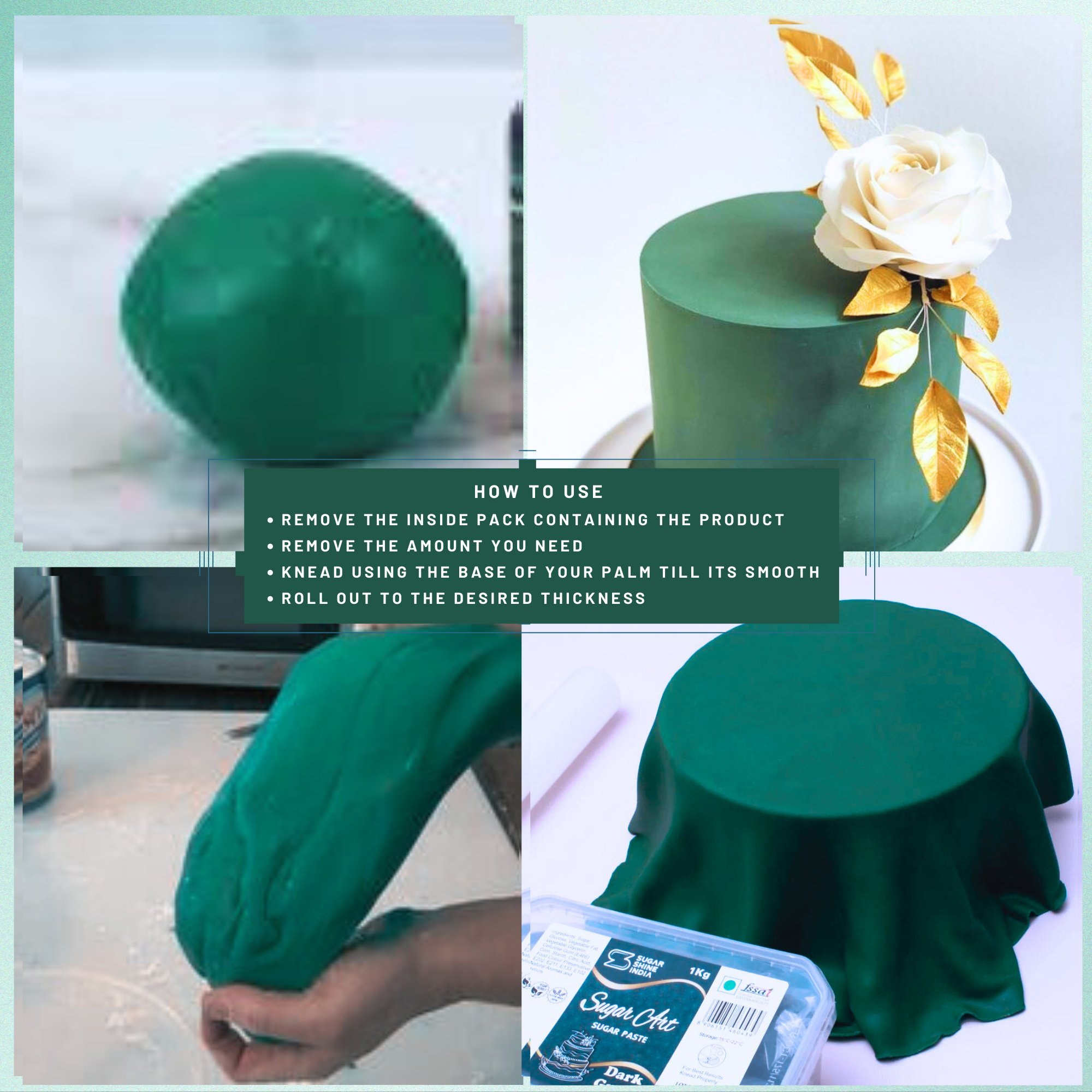 confect emerald green sugarpaste br b 1 kg b