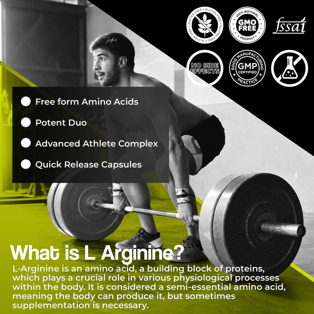 Health Veda Organics L Arginine Veg Capsules - Distacart