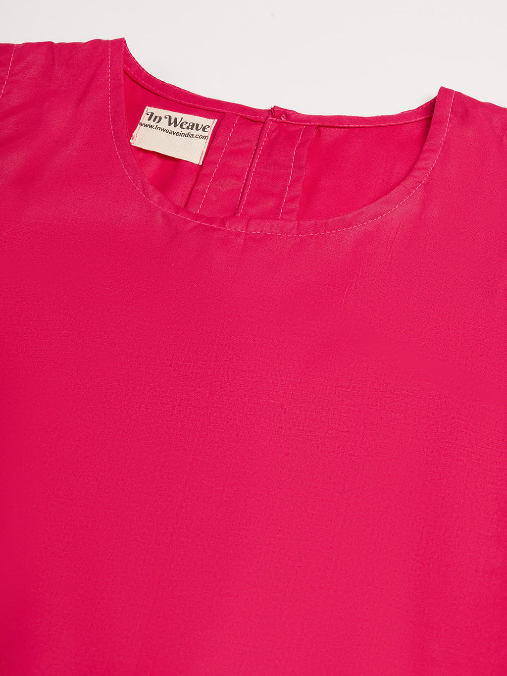 InWeave Women's Fuchsia Short Kurta Palazzo Set