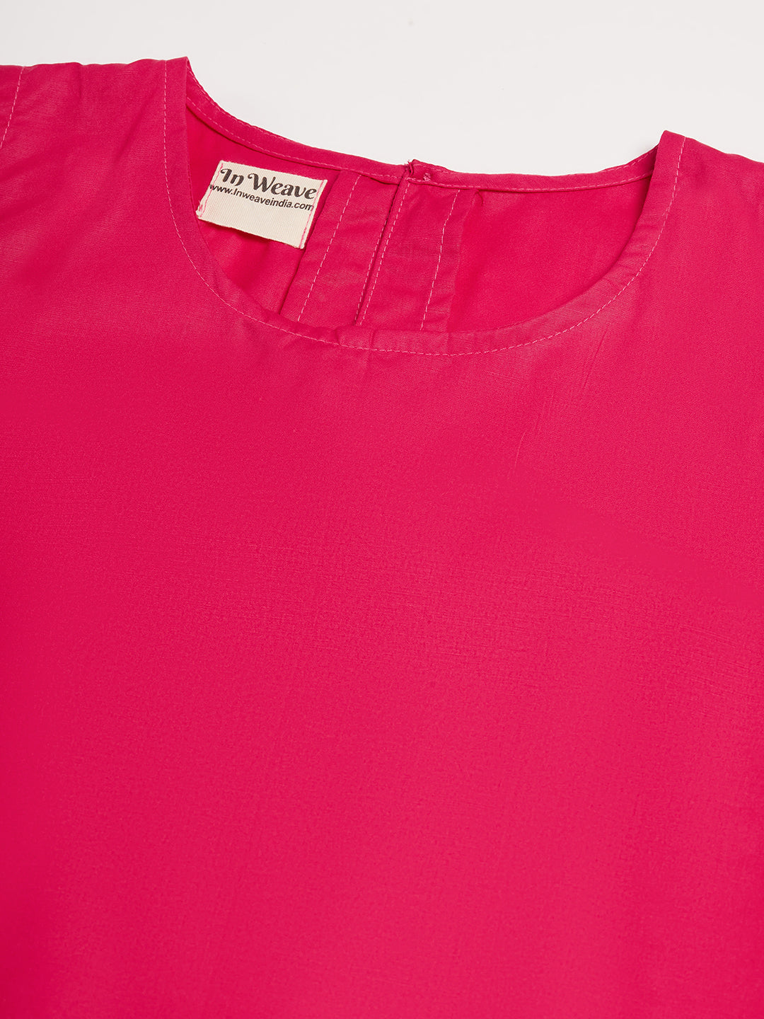 InWeave Women's Fuchsia Short Kurta Palazzo Set