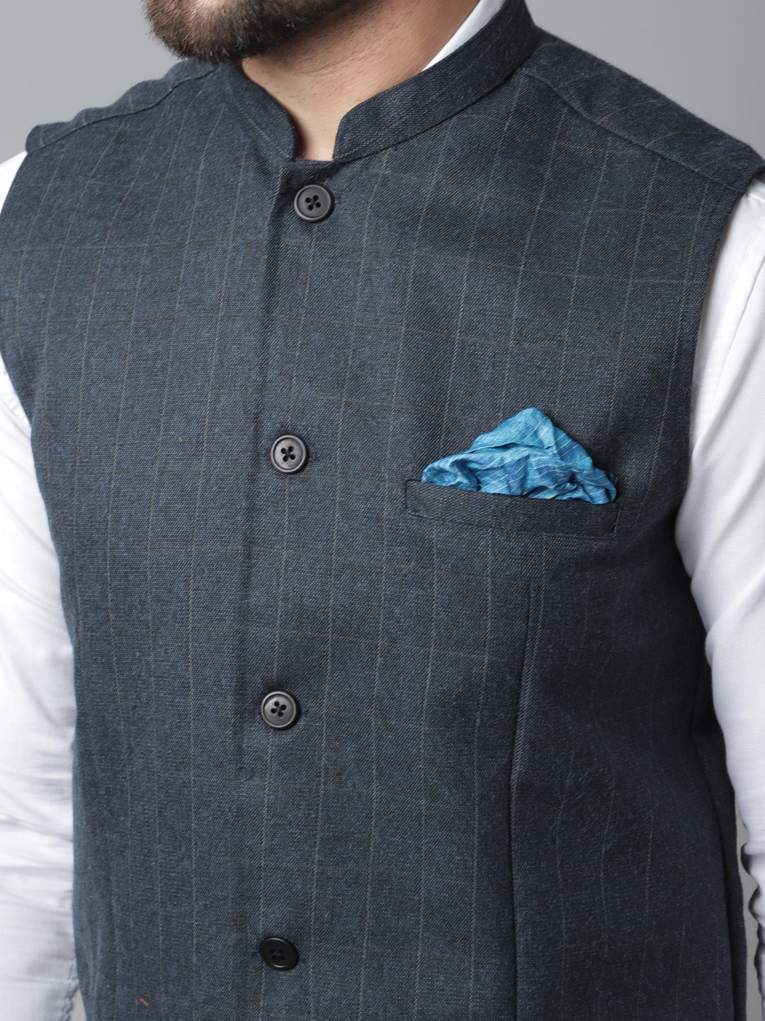 Even Apparels Men's Beige Nehru Jacket With Welt Pockets