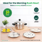 The Indus Valley Premium Stainless Steel idlipot regular with mini idli plates-(3+1) Idli/ Momo Maker/  Veg Steaming Set, Tri-ply Induction Bottom, 4 Plates