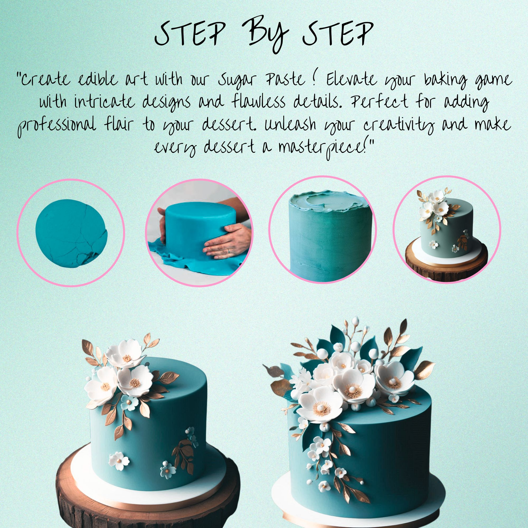 teal fondant edible sugarpaste 1kg