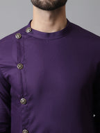 Even Apparels Purple Sherwani Kurta With Asymetrical Cut - Distacart
