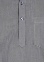 Fabmade Slate Grey Linen Short Kurta Co-Ord Set