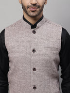 Even Apparels Men's Cream Pure Wool Nehru Jacket
