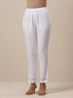 trueBrowns Cotton White Weave Collar Kurta Pant Set | Relove - Distacart