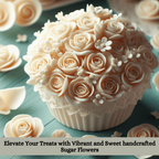 sugar roses for cake cupcake decoration ivory 120 gms