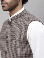 Even Apparels Men's Beige Pure Wool Nehru Jacket