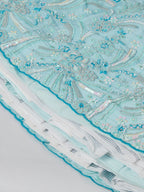 House of Panchhi Turquoise Blue Georgette Sequins And Thread Embroidery Lehenga Choli & Dupatta