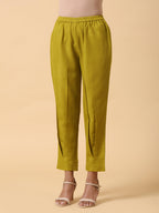 trueBrowns Cotton Linen Lime Green Pleated Co-Ord Set | Relove - Distacart