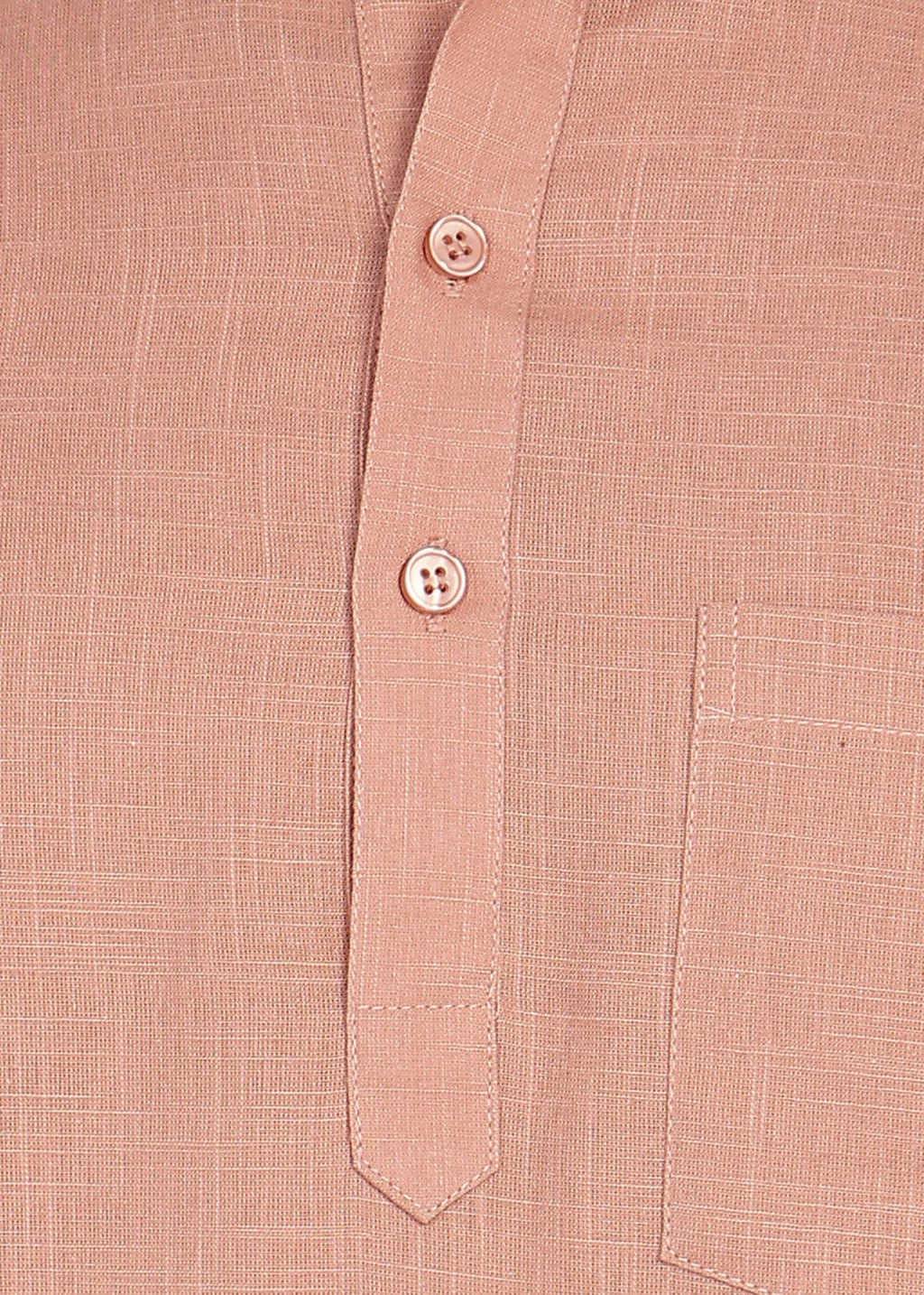 Fabmade Men’S Peach Linen Short Kurta Set