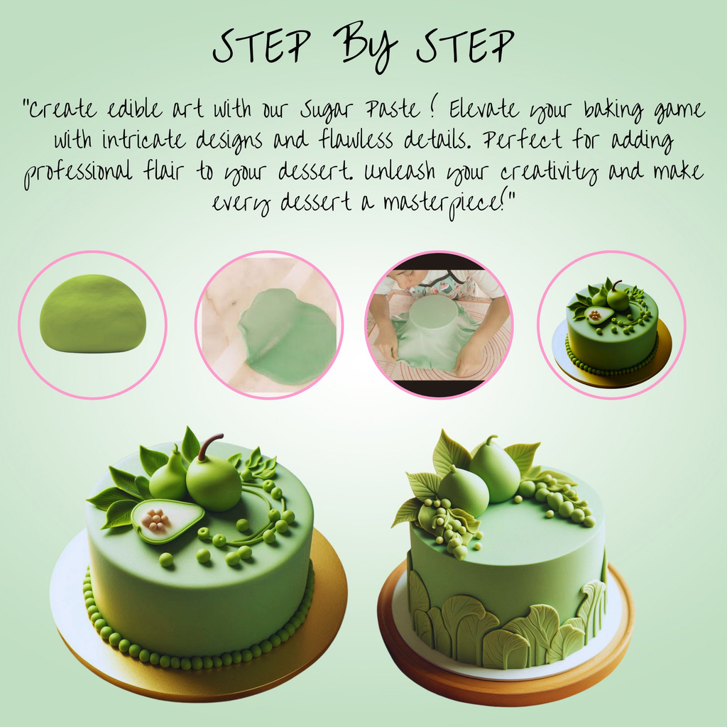 confect pea green sugarpaste br b 250 gms b
