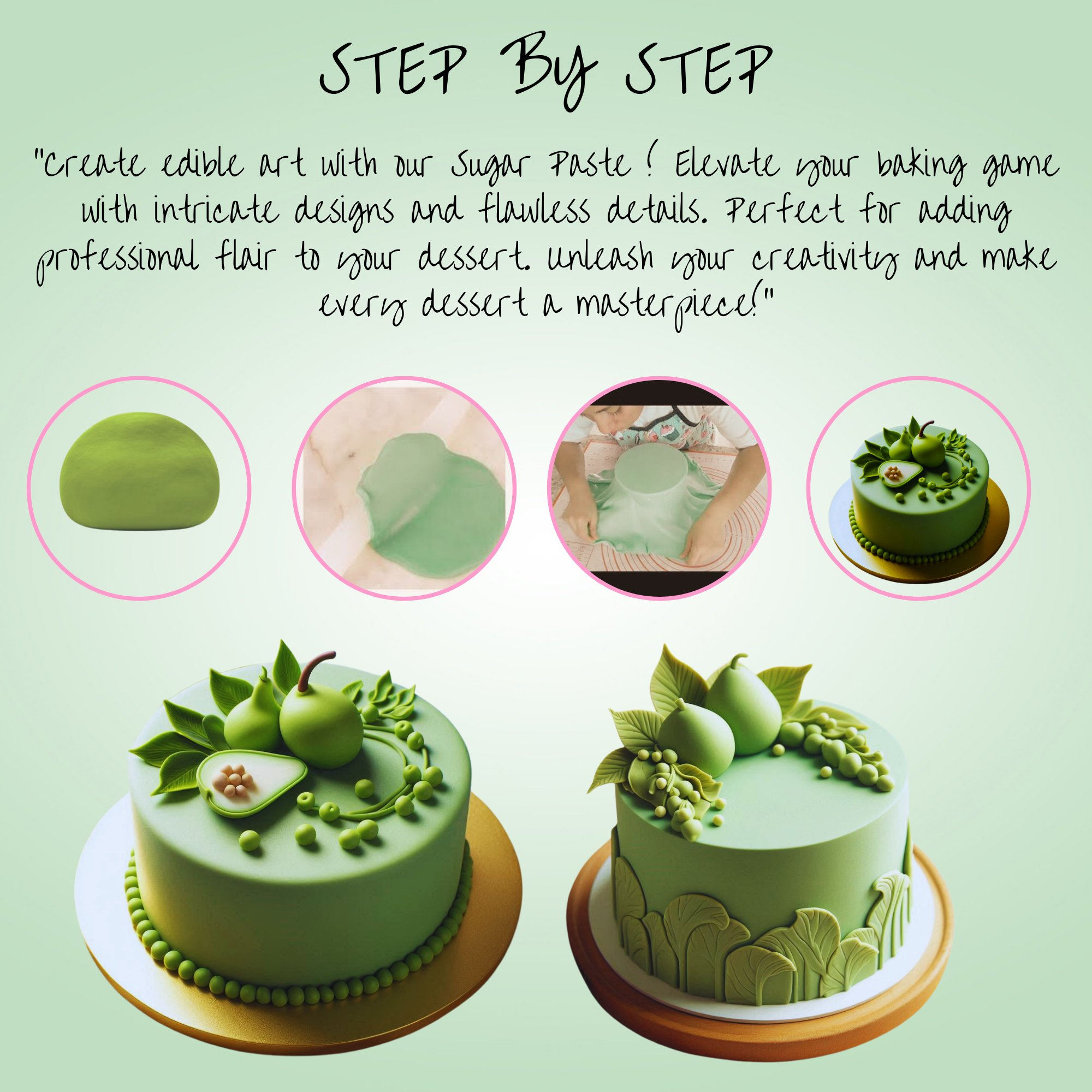 confect pea green sugarpaste br b 250 gms b