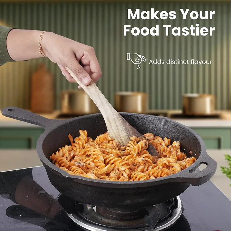 The Indus Valley CASTrong Cast Iron Cookware Set: Tawa + Fry Pan + Wok Kadai, Kitchen set for Home, Pre-seasoned,100% Pure Cast Iron Cookware,Toxin-free Pots and Pans,Tadka Pan