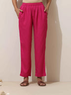 trueBrowns Pink Viscose Kurta Pant Set - Distacart