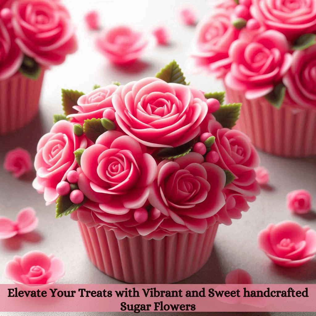 sugar roses for cake cupcake decoration hot pink 120 gms