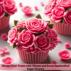 sugar roses for cake cupcake decoration hot pink 120 gms