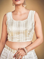 Myra White Georgette Real Georgette Lehenga Choli
