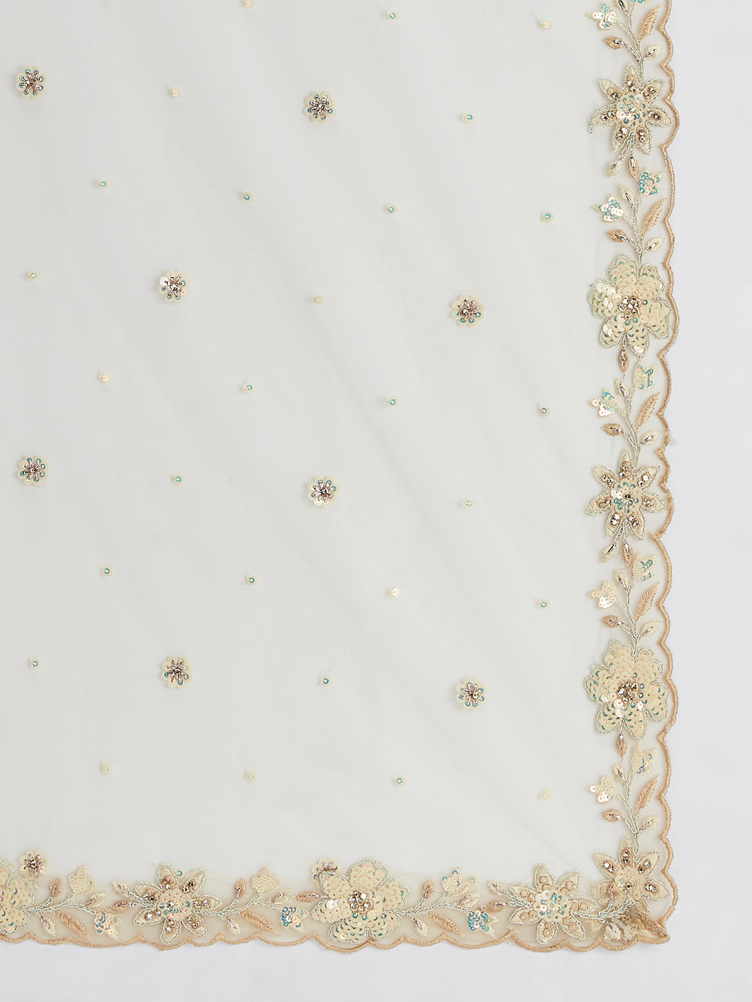 House of Panchhi Turquoise Blue Georgette Sequins And Thread Embroidery Lehenga Choli & Dupatta