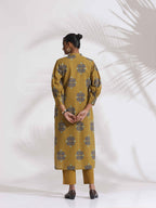 trueBrowns Green Cotton Print Straight Kurta Set - Distacart