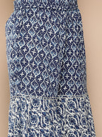 KSUT (House of Varanga) Indigo And White Floral Printed Flared Kurta Sharara Set - Distacart