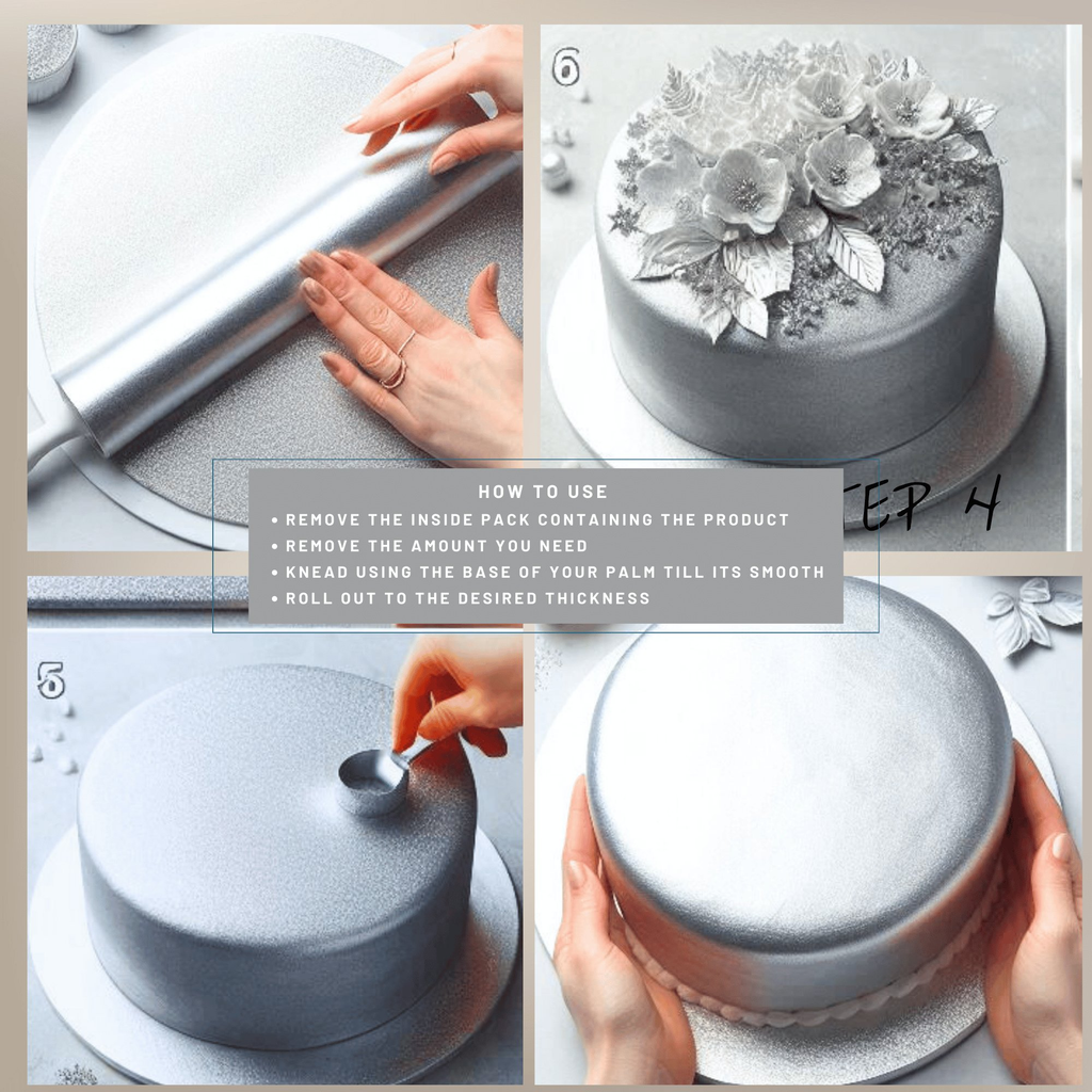 confect shimmering silver sugar paste br b 250 gms b
