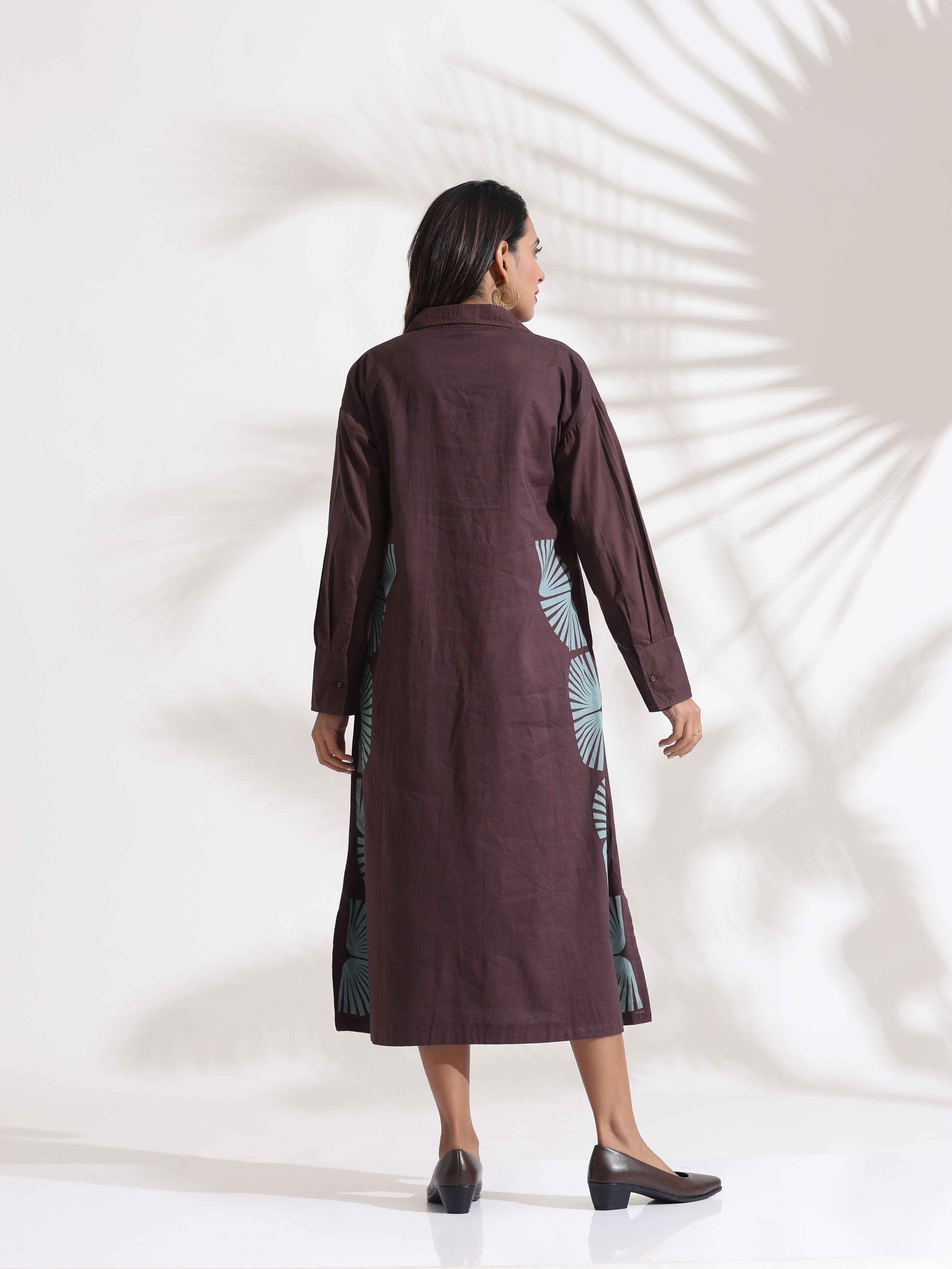trueBrowns Cola Cotton Print A-line Dress - Distacart