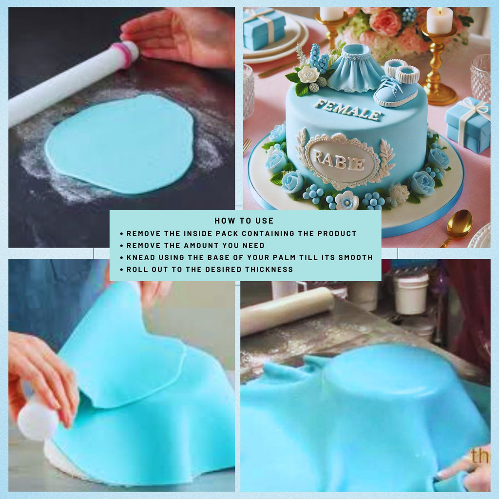 baby blue sugarpaste 250 gms