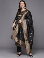 Ahalyaa Unstitched Black Dress Material - Distacart