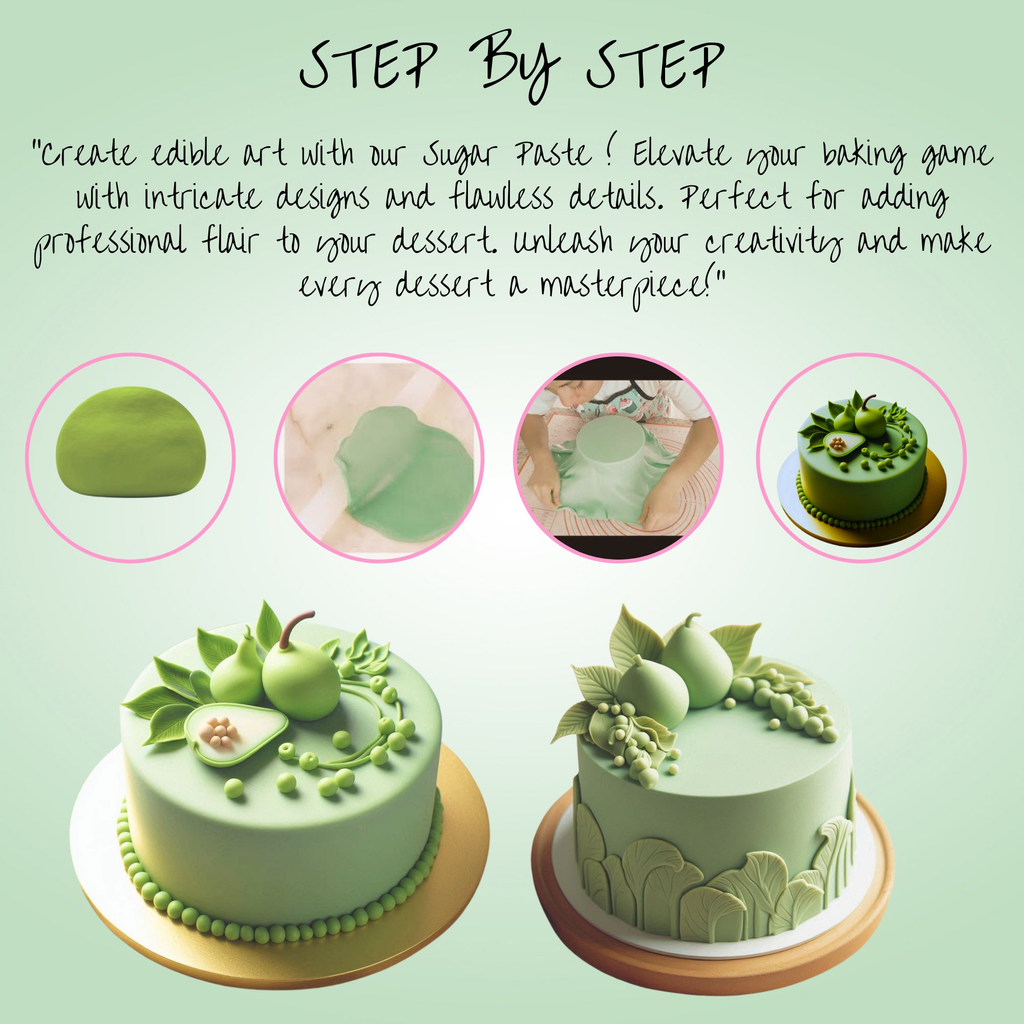 pea green fondant edible sugarpaste 1kg