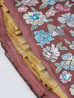 House of Panchhi Rose Gold Pure Georgette Sequins And Thread Embroidery Lehenga Choli & Dupatta