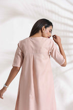 trueBrowns Light Pink Slub Kurta Set - Distacart