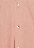 Fabmade Men’S Peach Linen Short-Sleeve Shirt