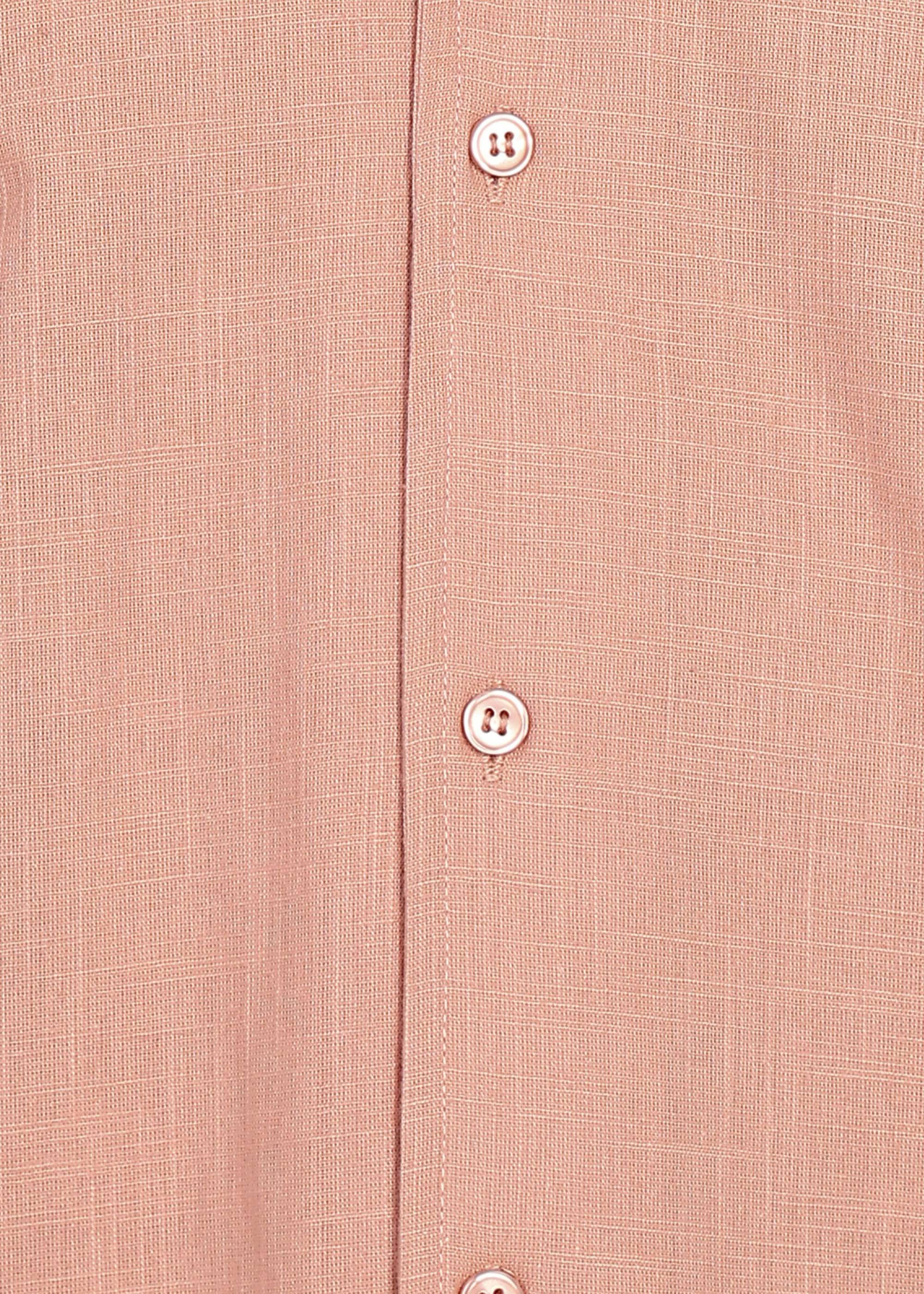 Fabmade Men’S Peach Linen Short-Sleeve Shirt