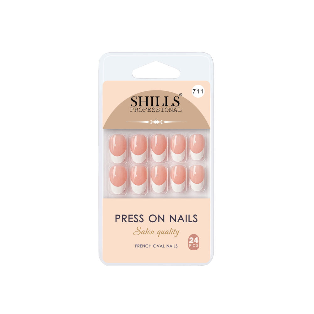 shills professional reusable press on nails french oval spn711