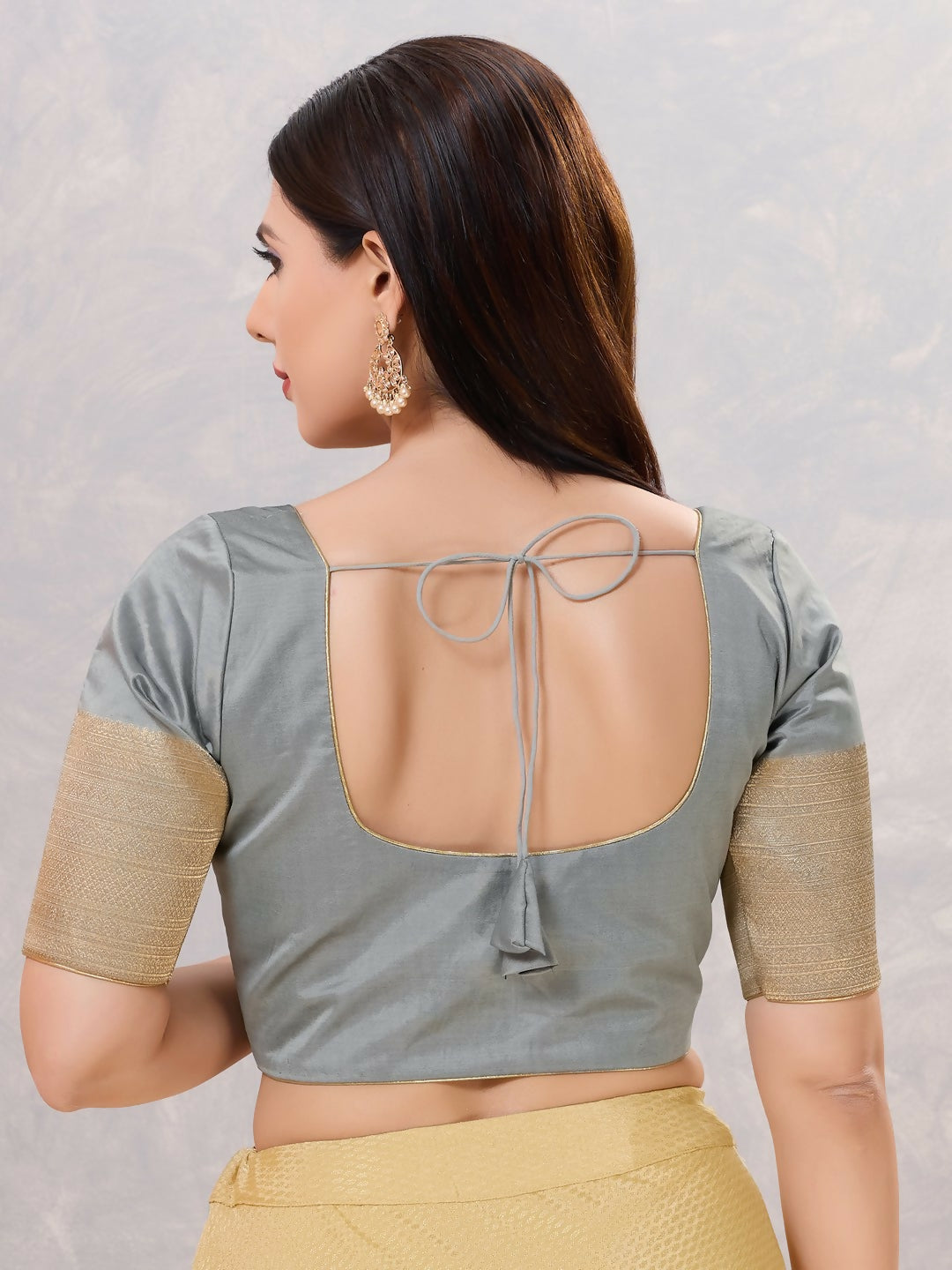 Joban Fashion Women Silk Grey Stitched Blouse