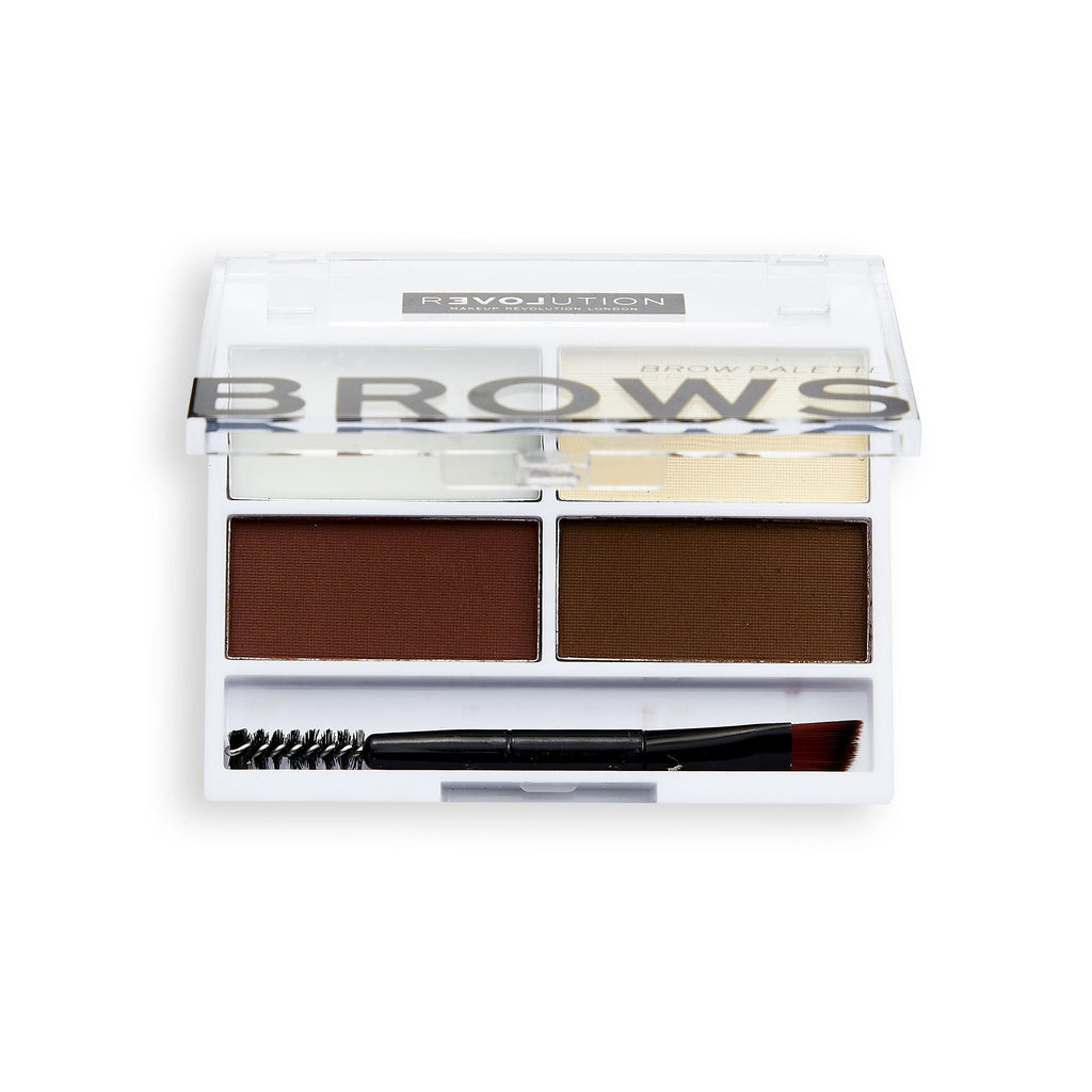 Makeup Revolution Relove Colour Cult Brow Palette - Dark - Distacart