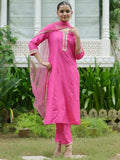 Indo Era Women Embroidered Regular Kurta with Trousers & With Dupatta - Distacart