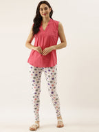 Souchii White & Grey Printed Slim-Fit Ankle-Length Leggings - Distacart