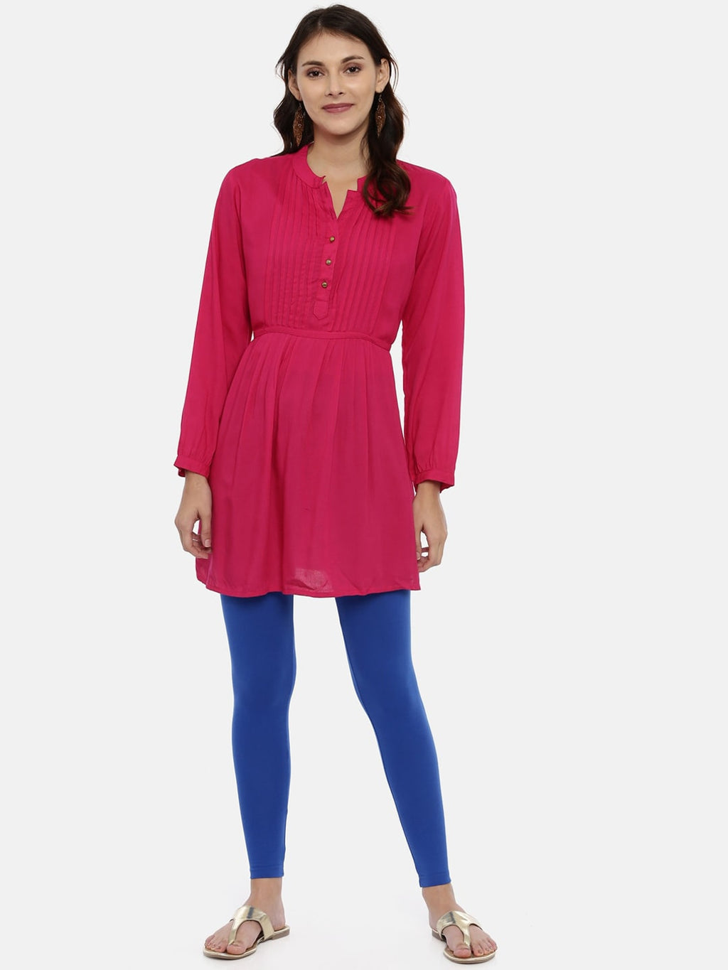 Souchii Navy Blue Solid Slim-Fit Ankle-Length Leggings - Distacart