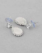 VOJ Silver Plated White Stone With AD Stone Studded Chain Set