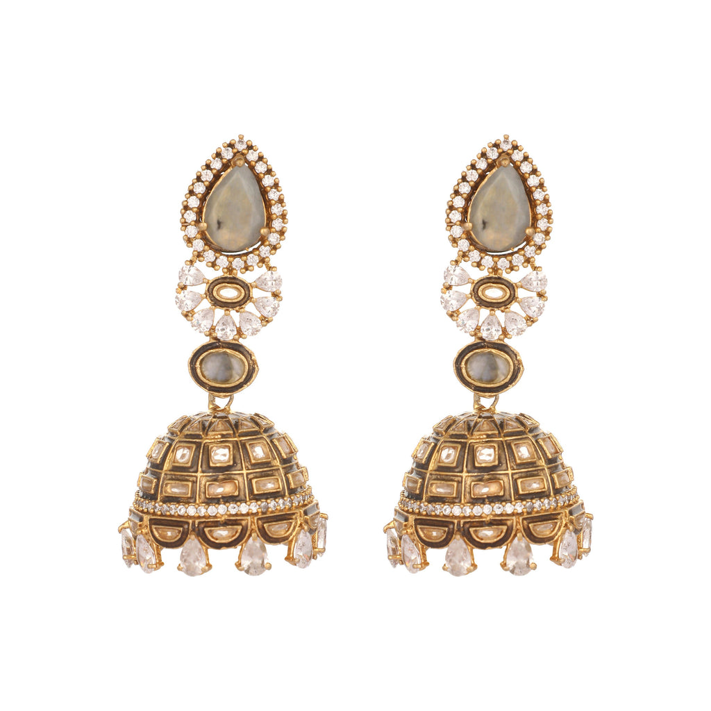 Nuyug 22K Gold Plated Aureate Swirl Jhumki Earrings - Distacart