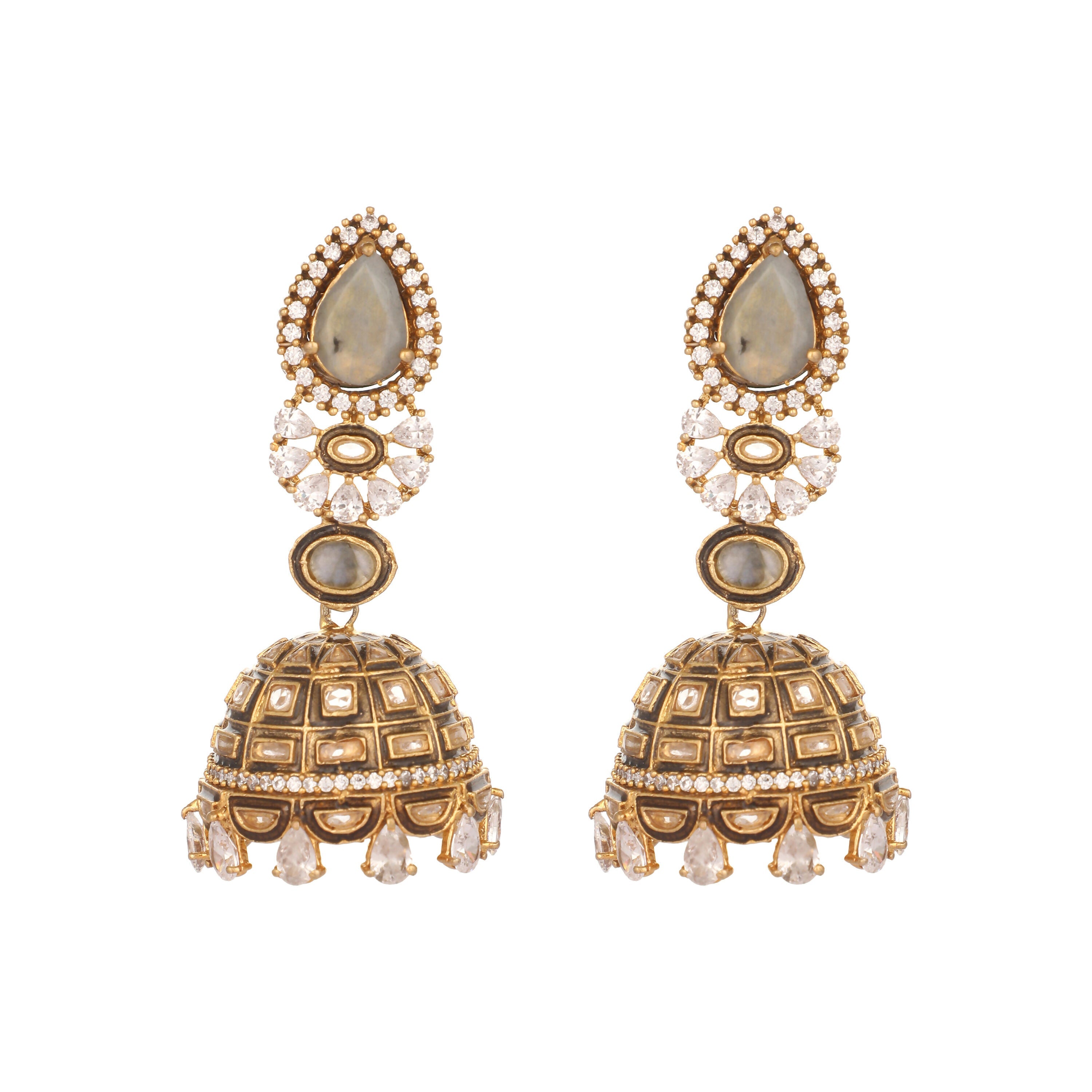 Nuyug 22K Gold Plated Aureate Swirl Jhumki Earrings - Distacart