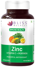 Bliss Welness Immune Health Zinc Vitamin C + Moringa Veg Tablet