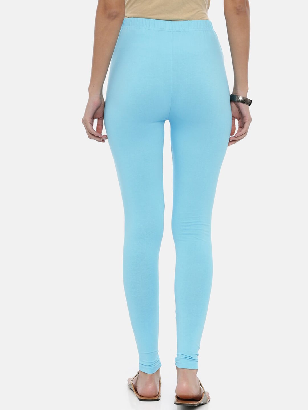 Souchii Light-Blue Solid Ankle-Length Leggings - Distacart