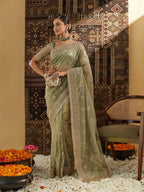 kasee Floral Zardozi Supernet Designer Saree