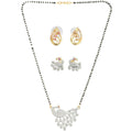 AanyaCentric Gold-Polished Mangalsutra with Pendant, 2 Pair Earrings