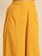 All About You Women Yellow Floral Printed Pure Cotton Kurta with Palazzos